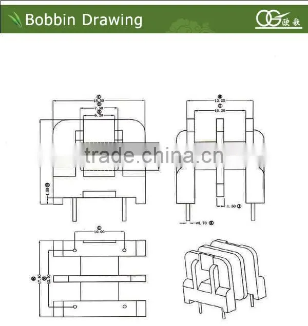 UU16 choke coil in ferrite core 2+2 pin