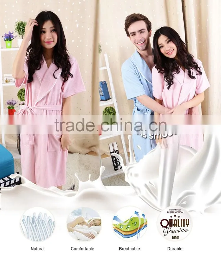 Multi Coloured Twill Waffle Bamboo Fiber Hotel Bathrobe