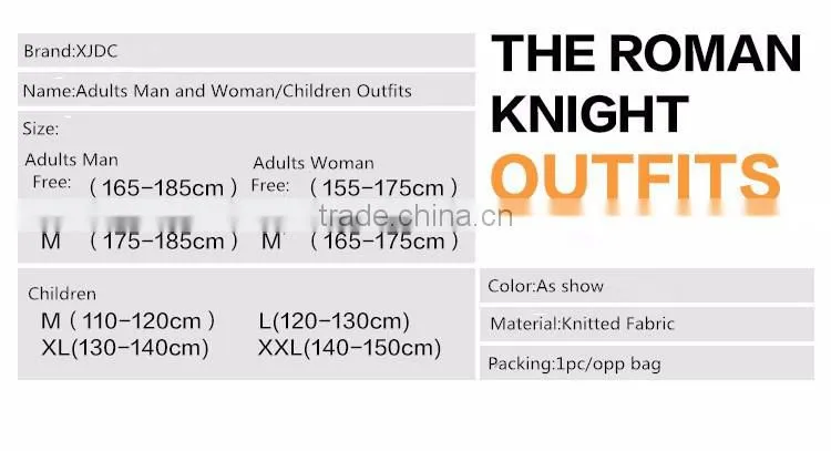 Hot sale cosplay warrior design children roman halloween costume