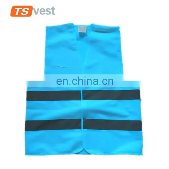 120gsm 100% polyester knitted fabric blue safety vest for men