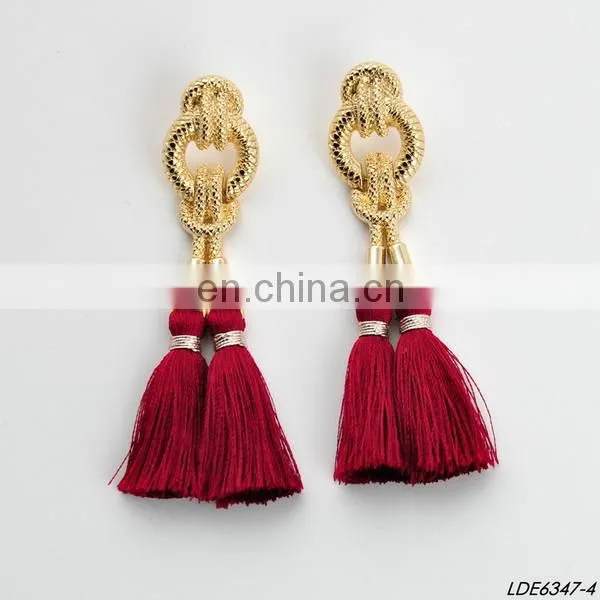 Hand made tassel dangle earstuds dangle bridesmaid earrings