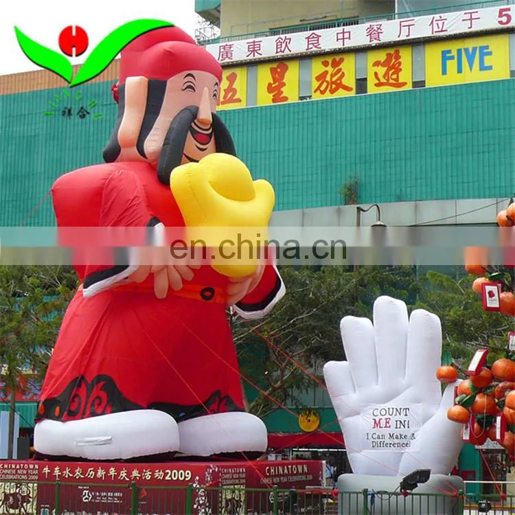 Indoor and outdoor inflatable God of Fortune wealth cartoon with led light for sale