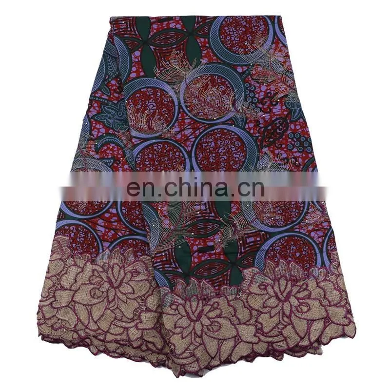 For Nigerian cotton lace trim super wax hollandais lace fabric wax print fabric african L170727002