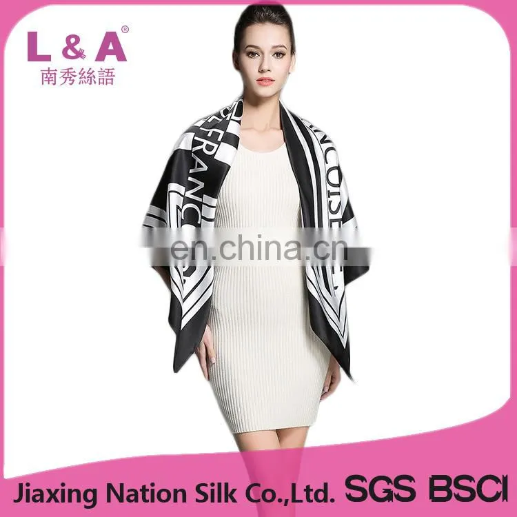 2017 lady silk satin square scarf