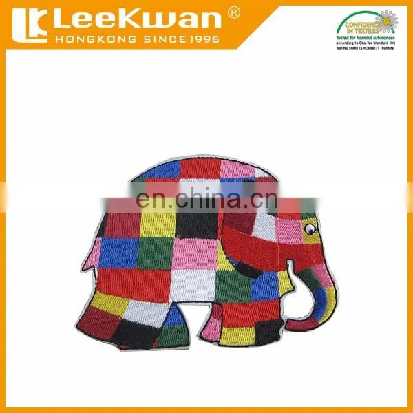 Colorful elephant embroidered patch