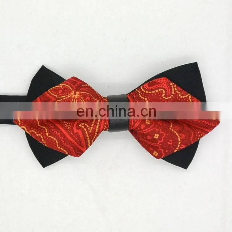 good quality fancy microfiber flower bow tie for girls