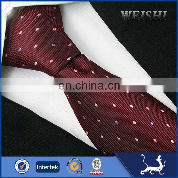 Fashion red dot cheap woven slim ties for men design