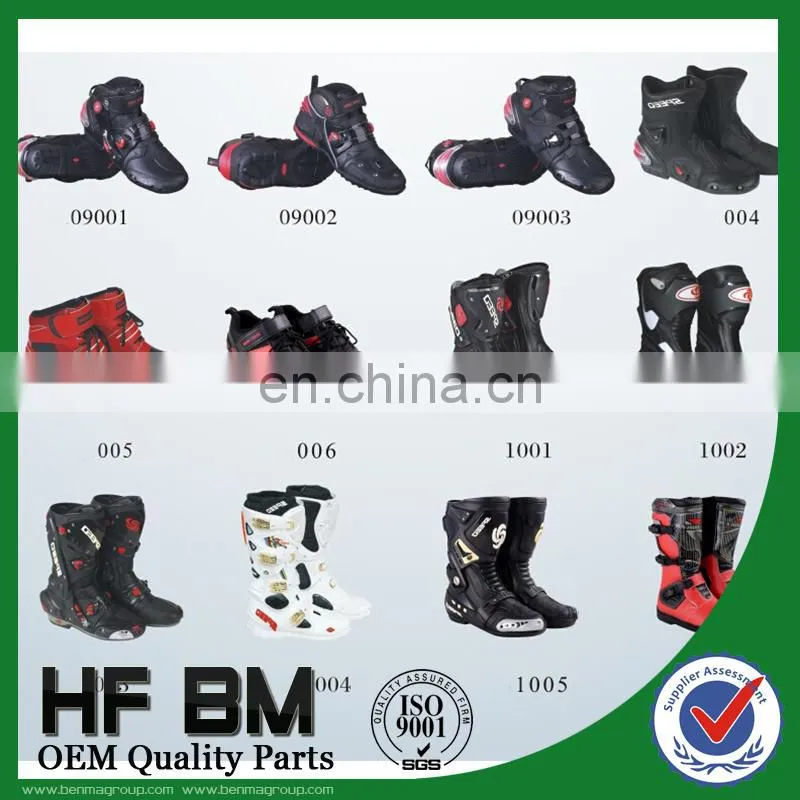Good Price for Wholesale ! mens leather motorcycle racing boots (Black,white,red)
