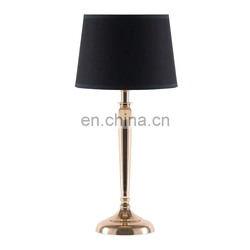 China black lamp shade and china metal table lamp