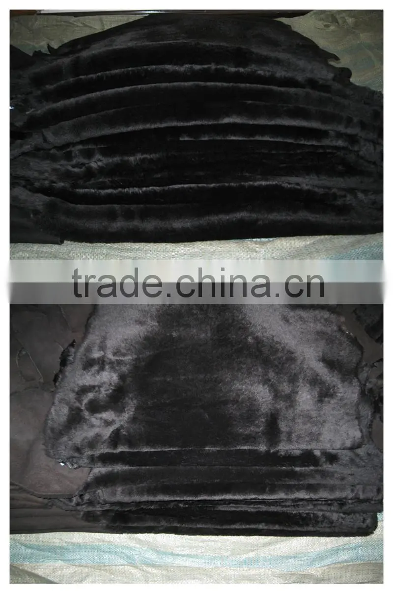 2015 hot sale black sheepskin double face lining