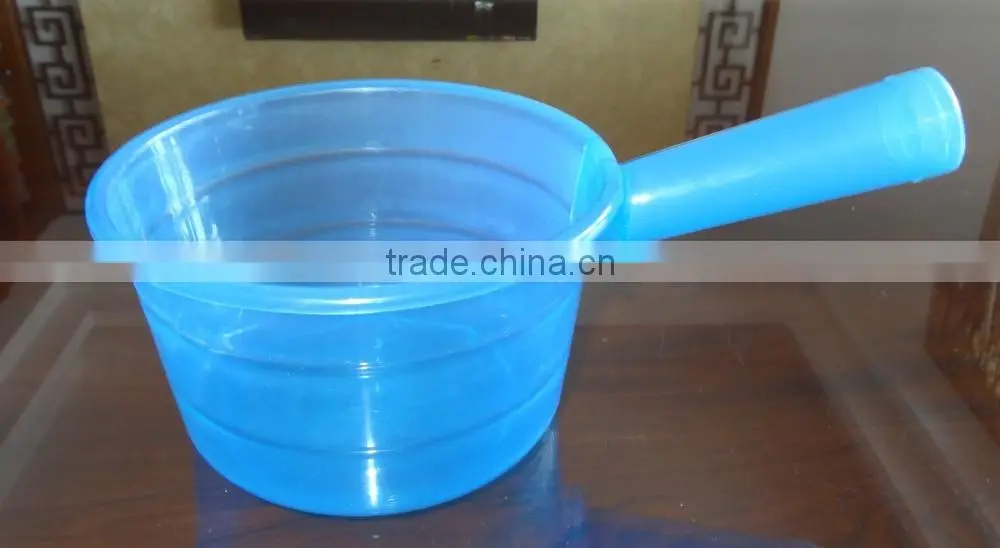 Clear plastic water ladle or soup ladle