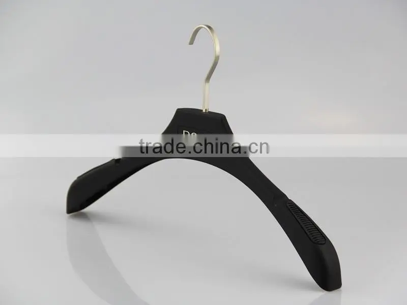 luxury plastic rubber hanger for clothes with print logo