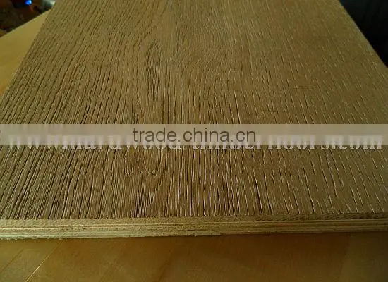 Wire Brushed 3mm top layer engineered oak wooden flooring