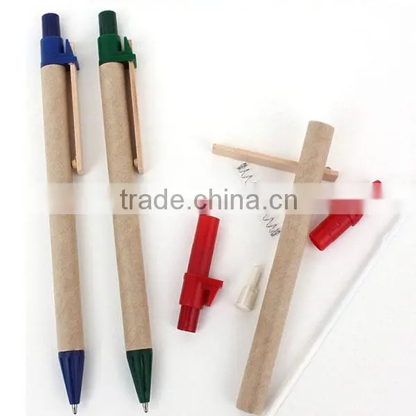 Eco friendly kraft paper Recycle promotion kraft paper pen with logo printing