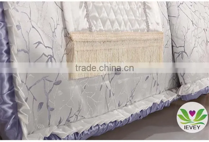 Royal silver and purple bedding set Luxury wedding bedding set 100% cotton embrodiery bridal bedding commerical bedding set