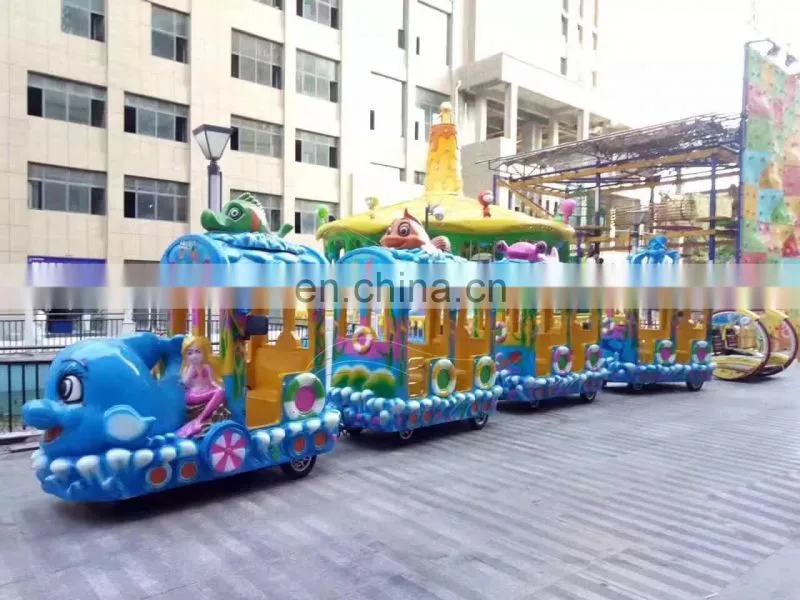Funny Outdoor Indoor Amusement Park Rides Kiddie Train Ocean Train Rides