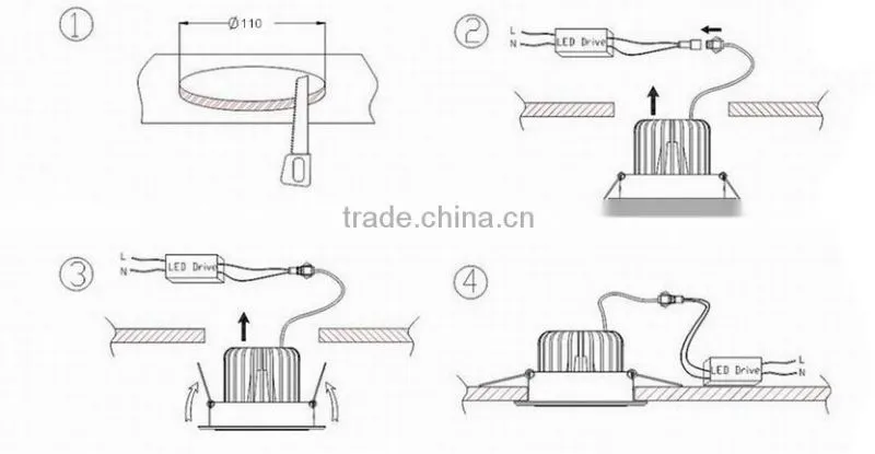 aluminium Rohs/FCC/ CE mark LED downlight/ceiling light 30W