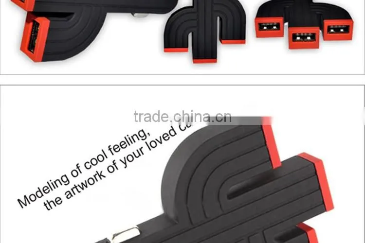 2016 new Electric Type and Mobile Phone Use fast charge cheap price 3 in 1 Car Charger Cactus Triple 3 USB Ports usb Car Charger