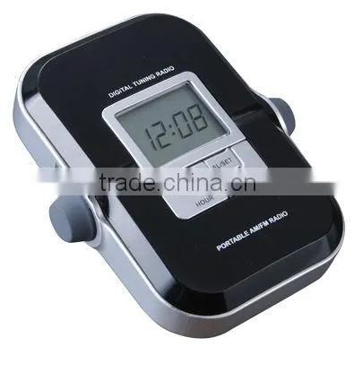 Portable Digital Big LCD PLL Alarm Clock Radio DC Operated