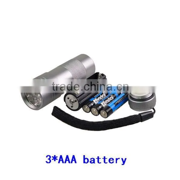 YT-7312DUV led Flashlight 390nm-395nm Wavelength 12 LED UV Flashlight