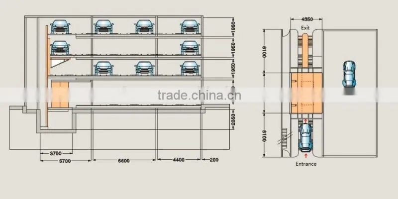 1 to 4 level smart Automated garage car parking system/High tech parking