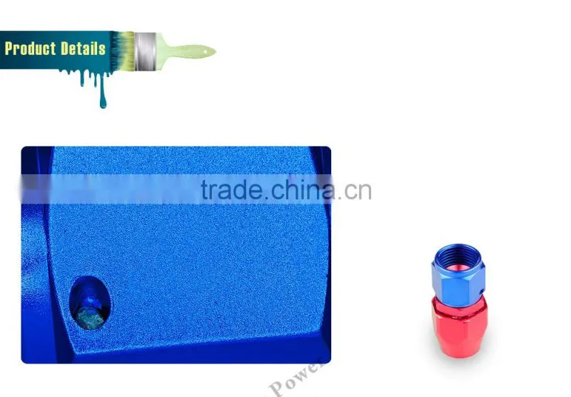 Aluminum oil cooler fitting straight swivel hose ends adapter blue and red 40-001-08