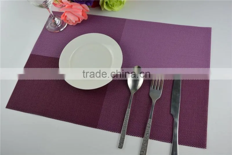 2015 new fashion swallow Gird PVC placemat modern purple plastic square restaurant tableware bowl pad table mat