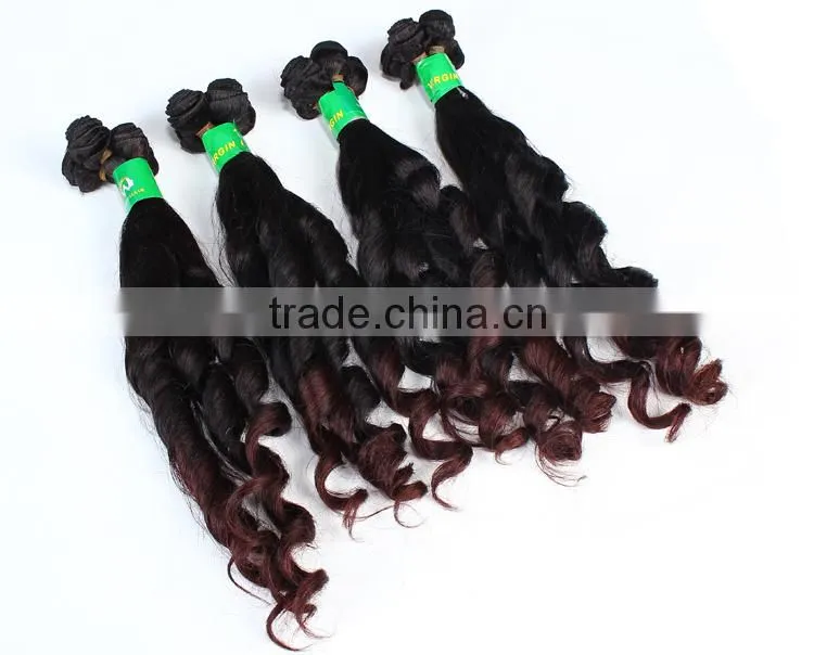 Hot China factory SPRIAL CURL 3 bundles red brazilian hair weave