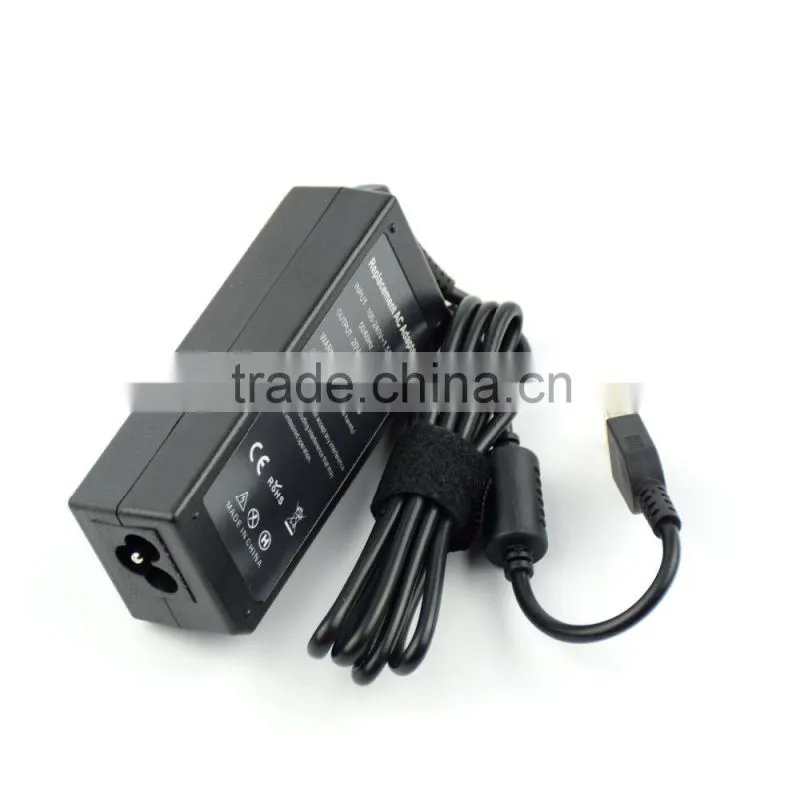 AC 100-240V 1.5A 50-60Hz oem switching laptop adapter for Lenovo 20v 3.25a square pin yellow