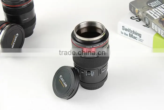 Black Micro Camera Stainless Steel Mug Lens Cup for Canon 10MM