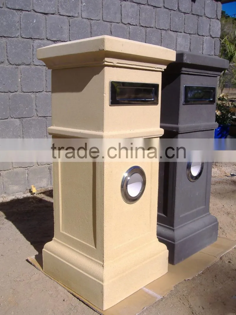 factory direct supply outdoor garden yellow and black sandstone mail box