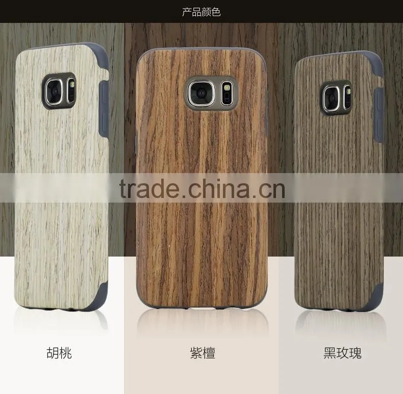 Original ROCK Shockproof Wooden Rubber Protective Case for Samsung S7 Wood TPU Back Case with 3 Deisgns MT-5524
