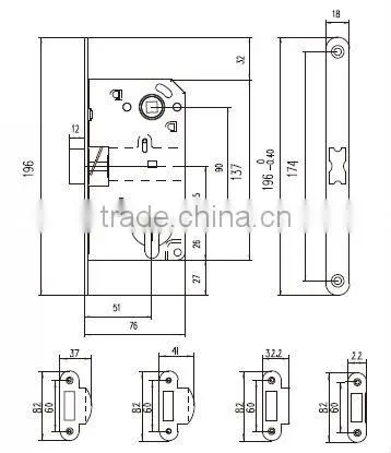 High-grade aluminum alloy door lock body