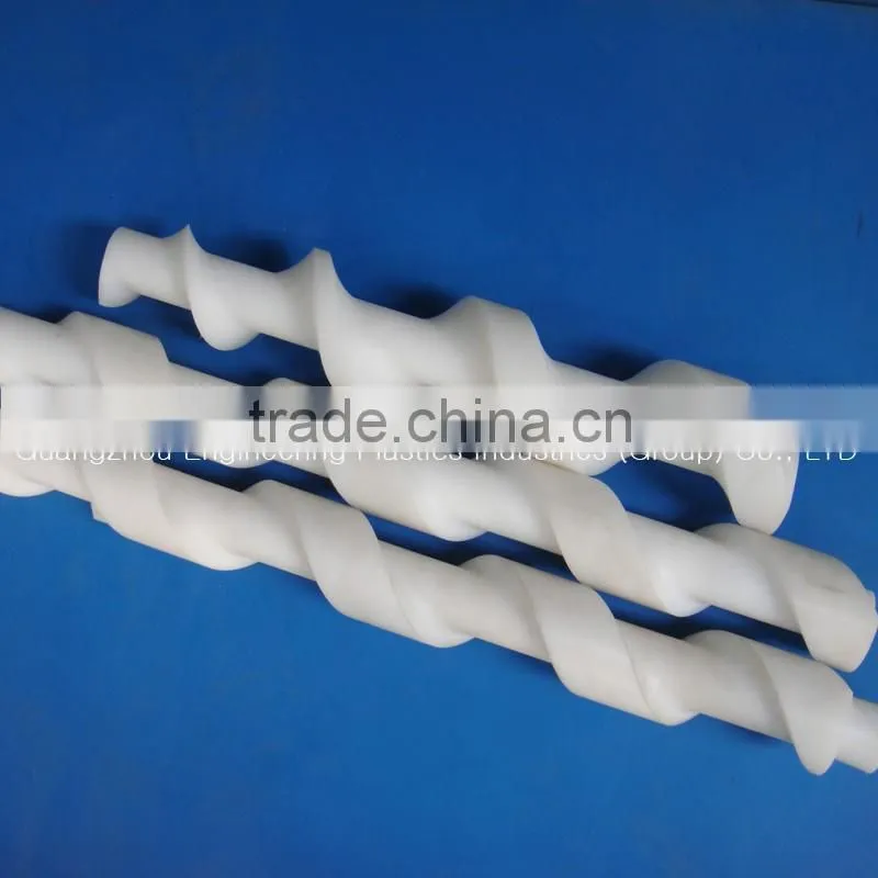 Professional manufacture plastic uhmwpe conveyor screw CNC machined transporting screw