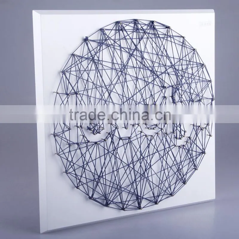 hand-made wooden string wall art with the LOVELY letters speace design for home decoration