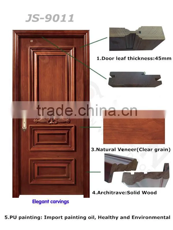 single door sandwich panel interior 3 panel solid wooden door