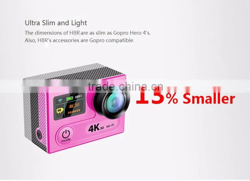 360VR Dual Screen 2.0" LCD main screen: 320*240 + 0.95" OLED State screen 4K 3840*2160 video resolutions 30fps Action camera