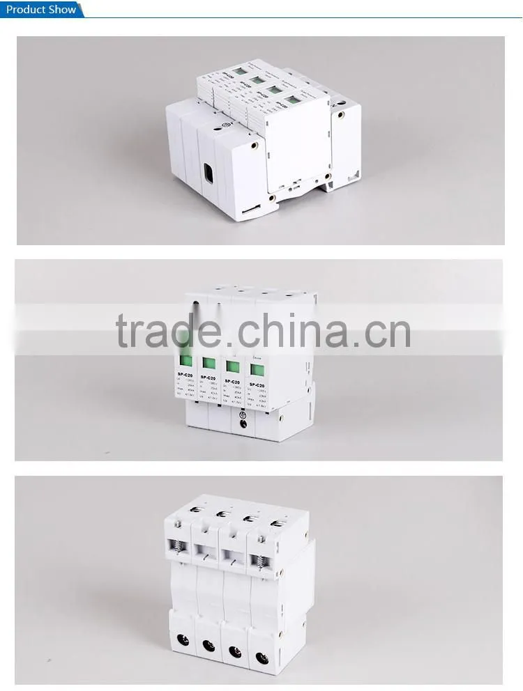 SAIP/SAIPWELL Factory Price 4 Poles 275/320/385/440V SPD Power Electrical Waterproof Surge Protector