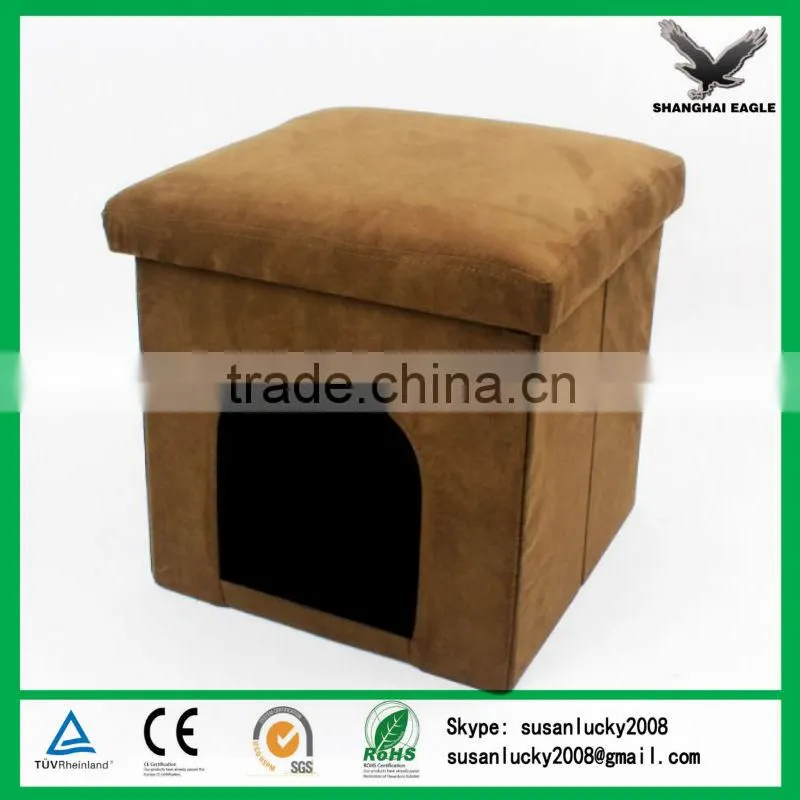 High Quality Velvet Fabric Foldable Storage Stool (diectly from factory)