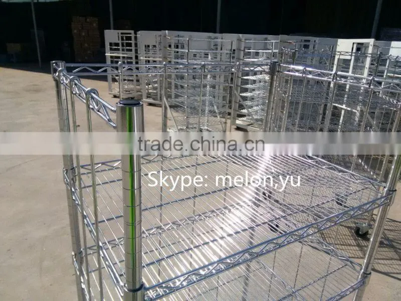 Chrome Security Cage Cart for SMT components