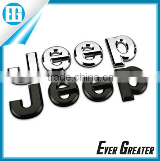 custom best quality plastic chrome car emblem lettering sticker metal badge for car metal chrome emblem