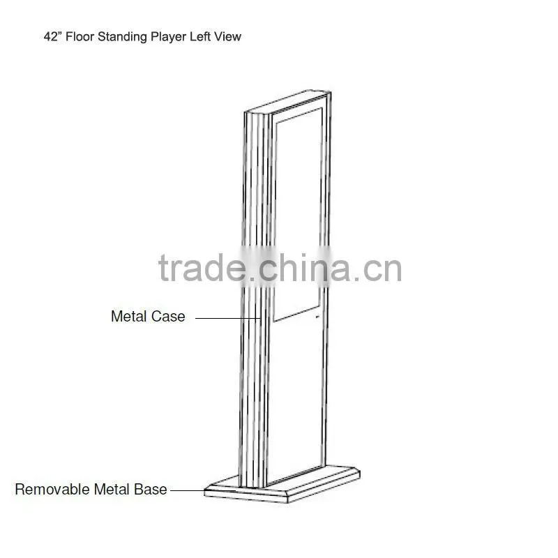 42 inch large lcd floor standing digital advertising equipment