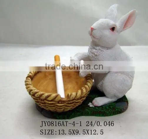 Wholesale cheap resin rabbit statue decorative ashtray