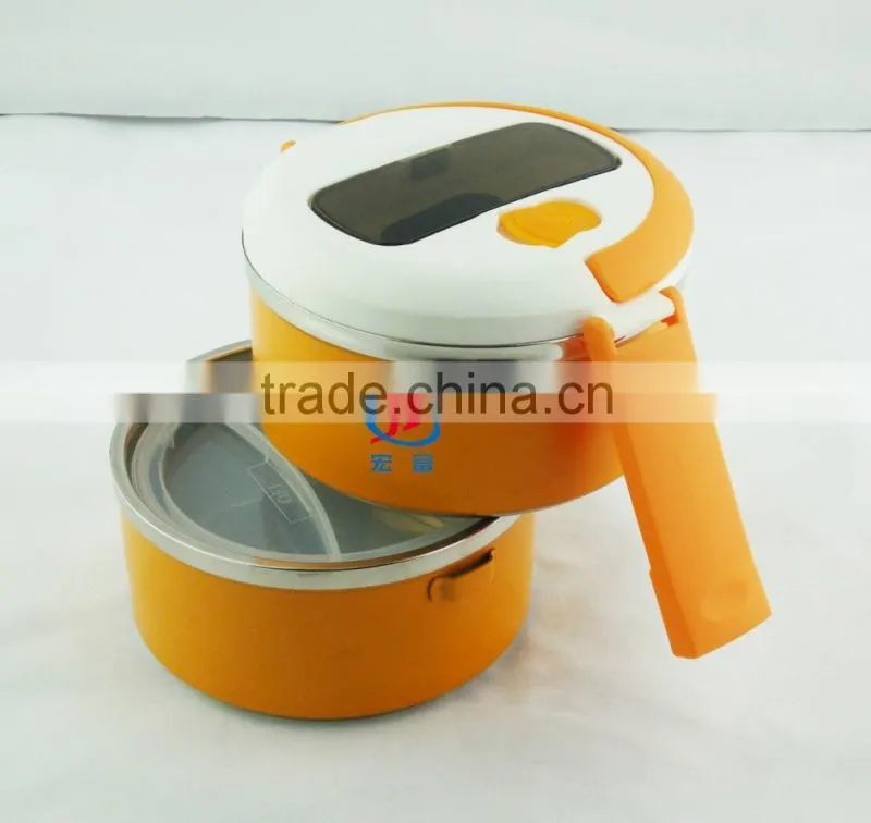 personalized food grade stainless steel lunch box 3 bowls container