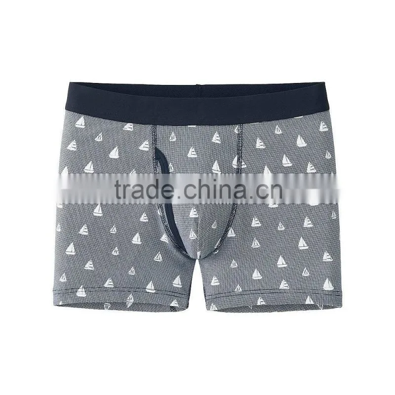 Good quality cotton elastane basic printing Man boxer shorts