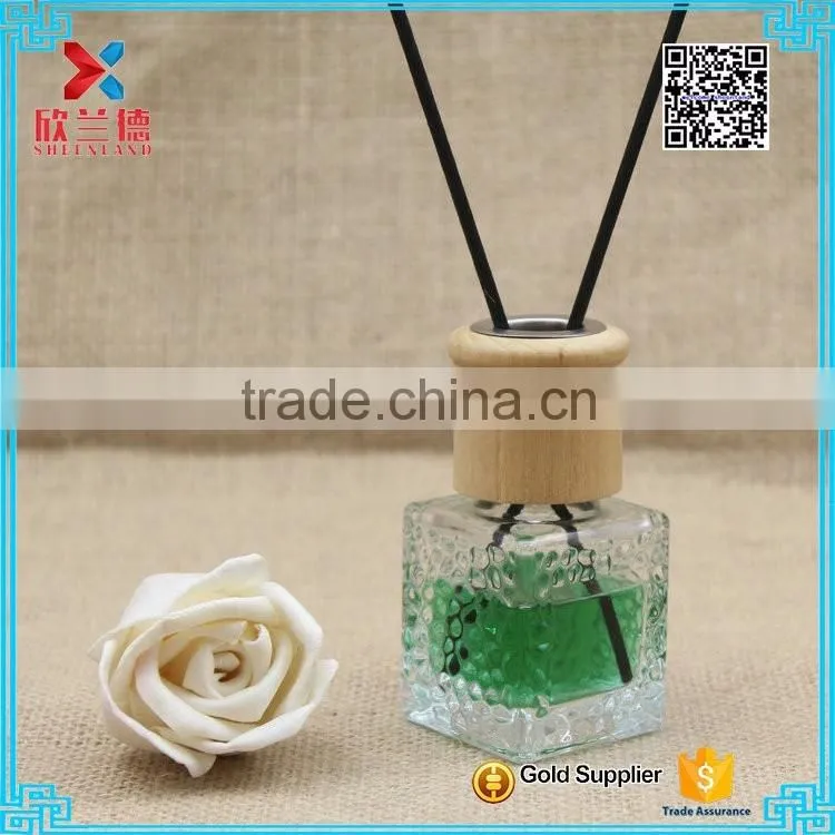 wholesale embossed square empty aroma reed diffuser glass bottle 45ml