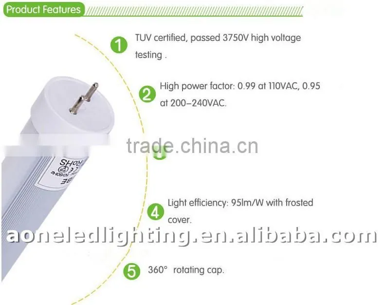 factory wholesale price 20w 2200Im led tube lights www .xxx com