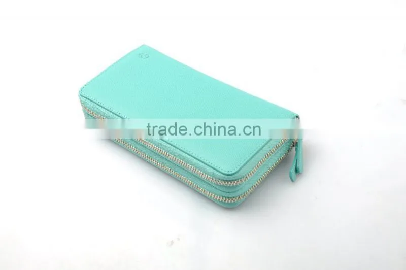 TOPRANK travel document wallet anti rfid, Double zipper travel rfid wallet bag, credit card wallet green