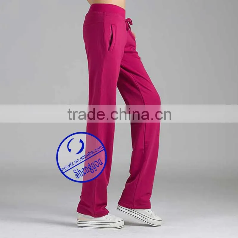 Wholesale custom polyester cotton blank women yoga jogger pants