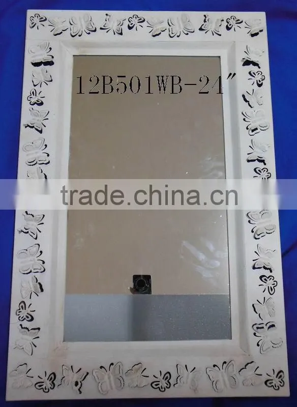 Shabby chic dust white antique hand painted wall mirror
